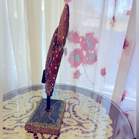 Angel Fish Statue FABULOUSLY colorful Rainbow Dot - Picture 6 of 12